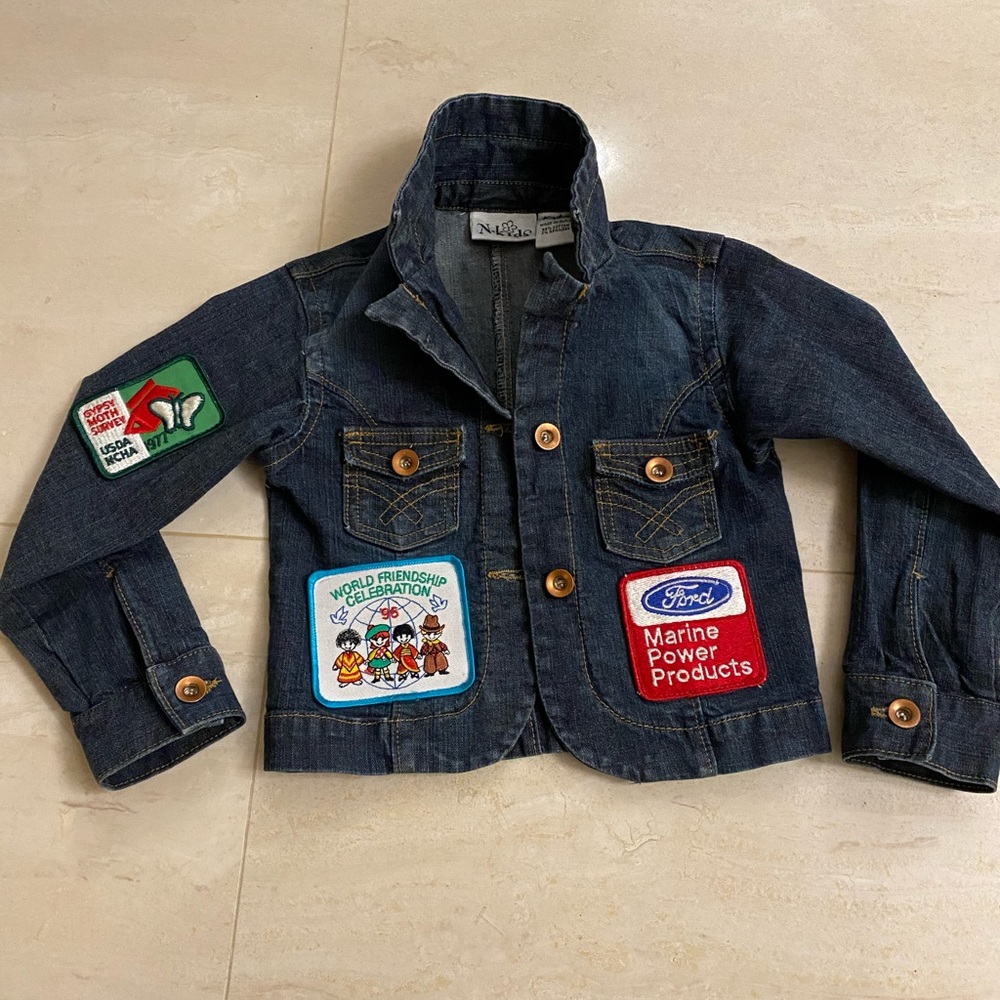 N Kids Jean Jacket w Patches 4T